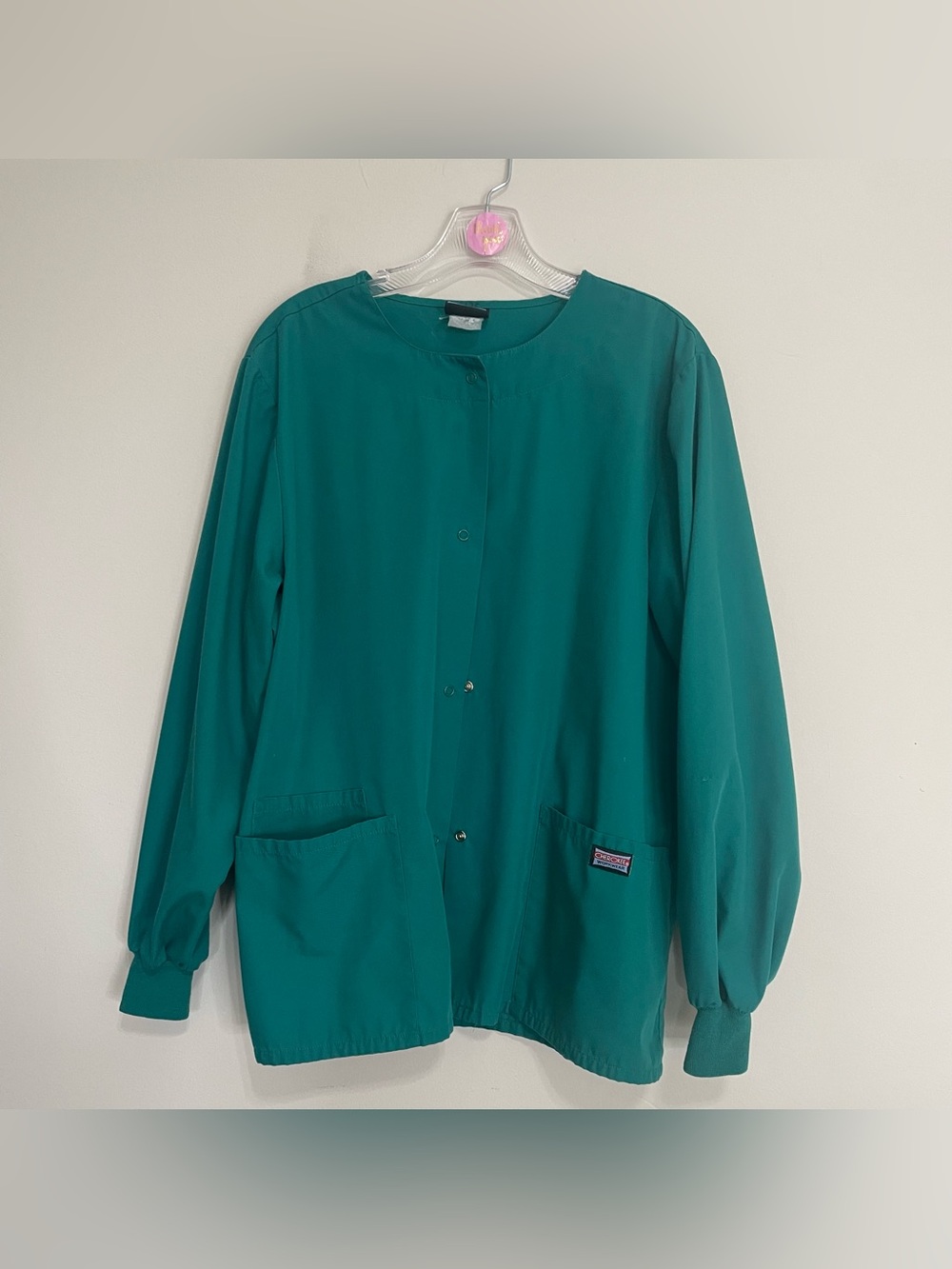 Cherokee Teal Utility Scrub Jacket - Snap Front~ Size Medium